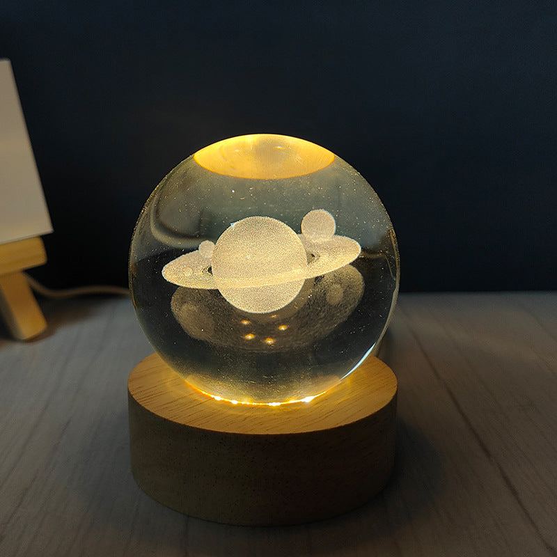 LED Crystal Ball Night Light – USB-Powered Mood Light for Bedroom & Study
