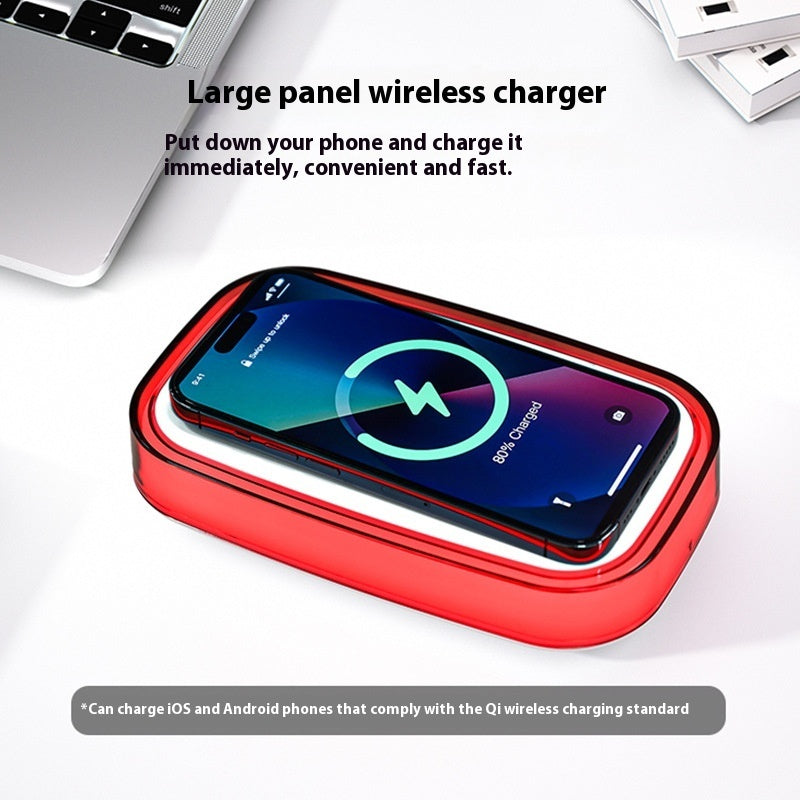 LED Bedside Lamp with Wireless Charger – Small Night Light for Desk Setup