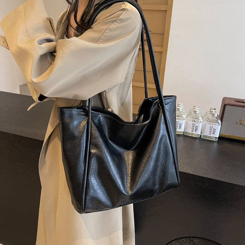Women’s Soft Leather Tote Bag – Large Capacity Shoulder Bag for Work & Travel