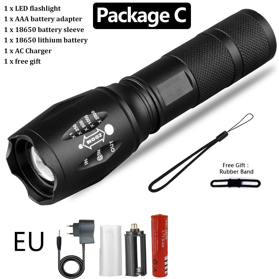 Super Bright LED Flashlight – Rechargeable Waterproof Tactical Torch for Camping & Home