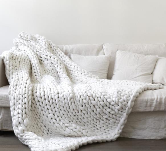Decorative Handmade Knitted Blanket – Cozy Photography & Home Decor Throw