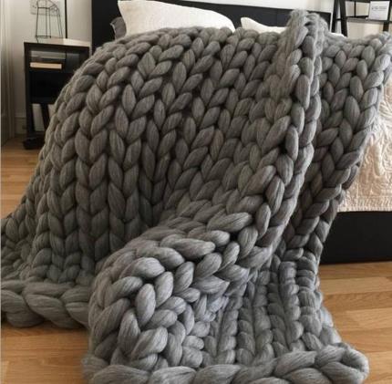 Decorative Handmade Knitted Blanket – Cozy Photography & Home Decor Throw