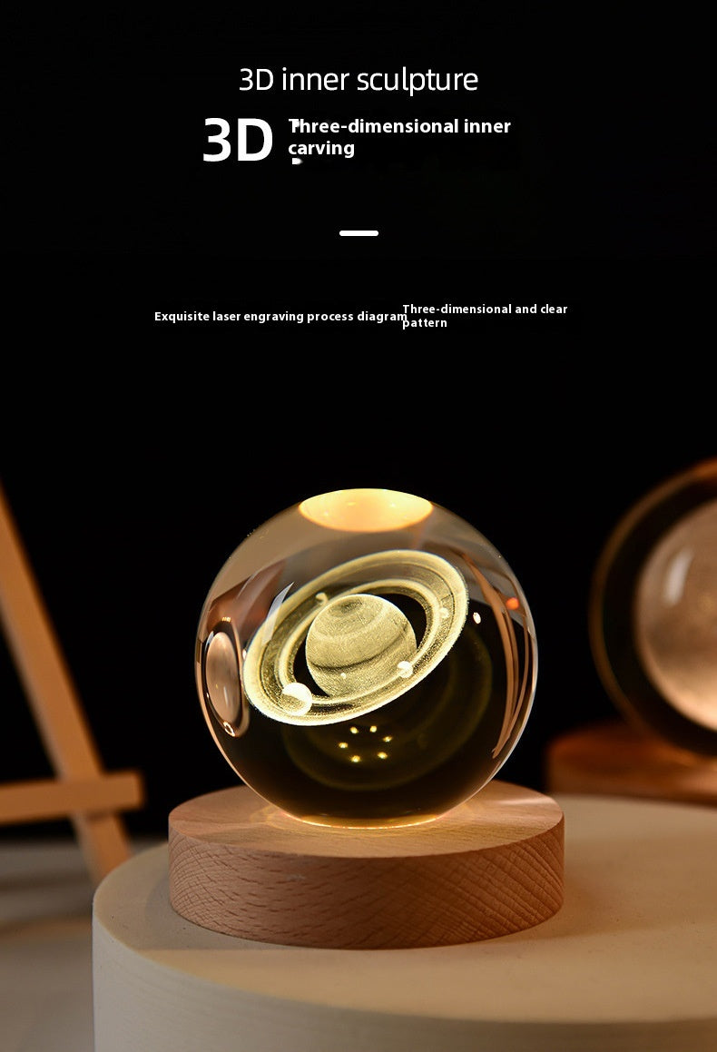 Galaxy Crystal Ball Lamp – LED Projection Night Light for Cozy Ambience