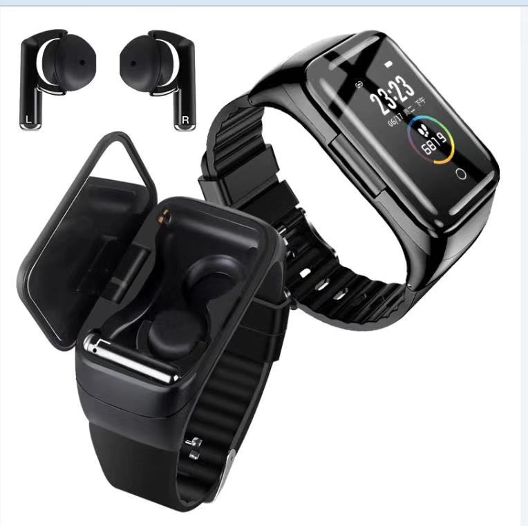 2-in-1 Smartwatch & Bluetooth Headset – Waterproof Fitness Watch with Earbuds