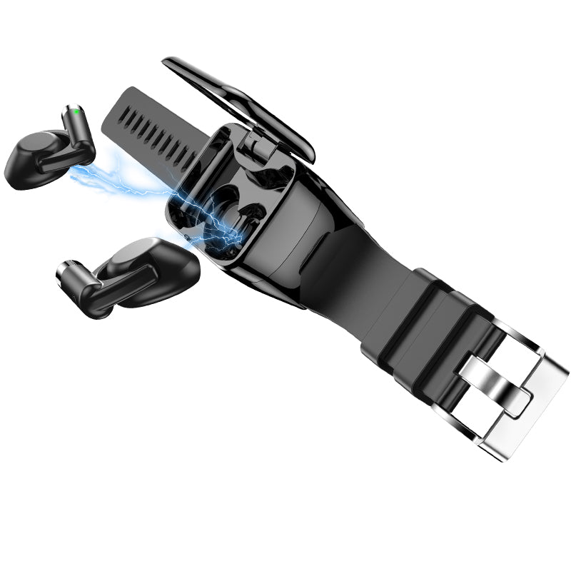 2-in-1 Smartwatch & Bluetooth Headset – Waterproof Fitness Watch with Earbuds