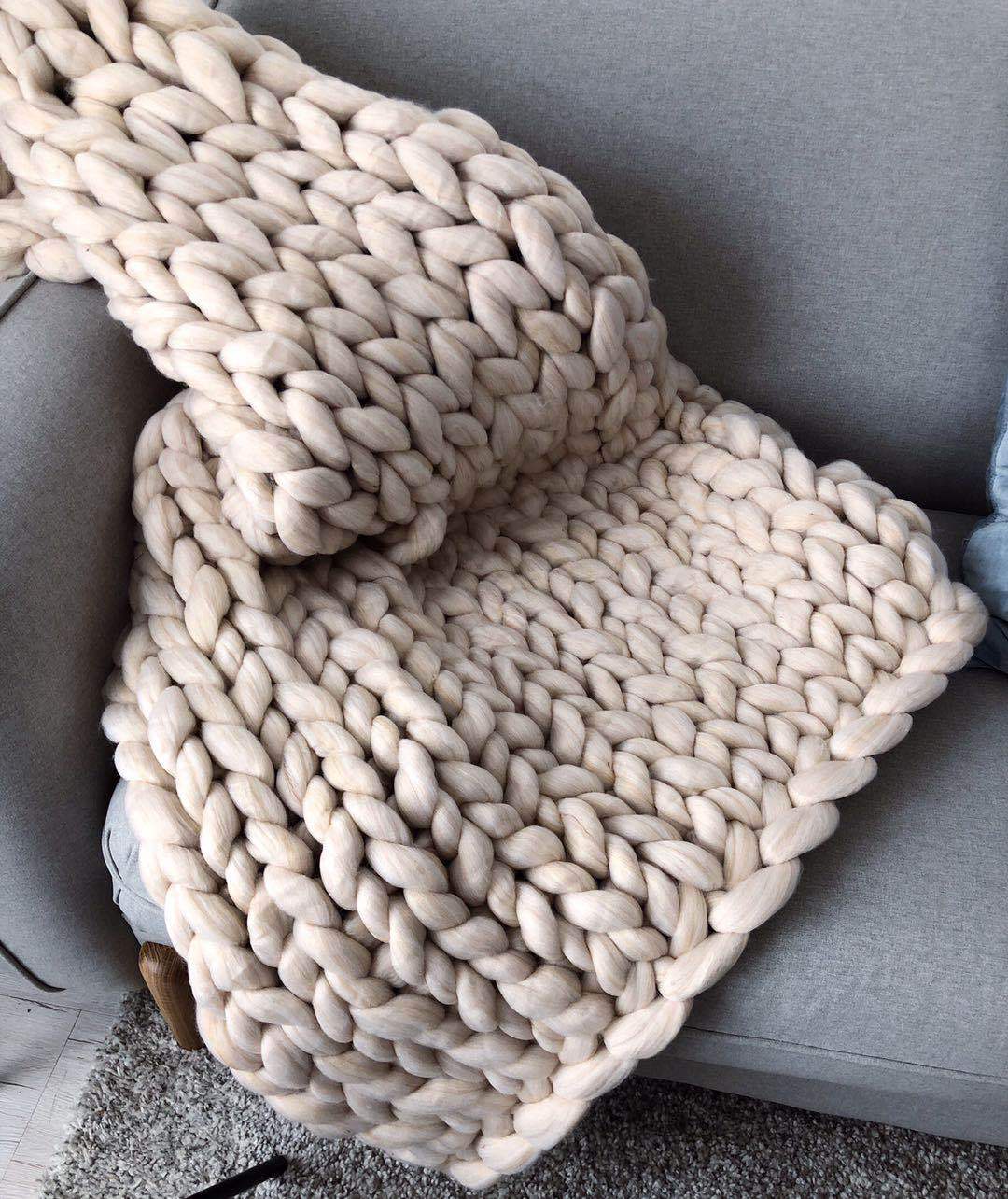 Decorative Handmade Knitted Blanket – Cozy Photography & Home Decor Throw