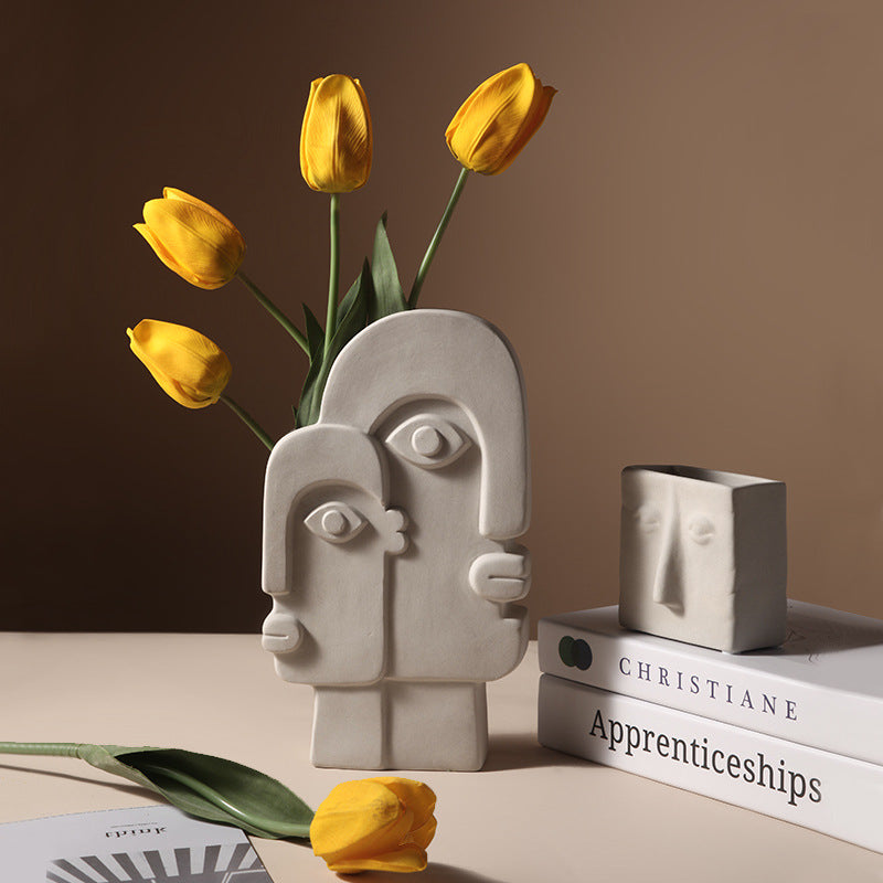 Creative Face Vase – Nordic Ceramic Decoration for Bedroom & Living Room
