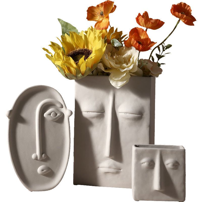Creative Face Vase – Nordic Ceramic Decoration for Bedroom & Living Room