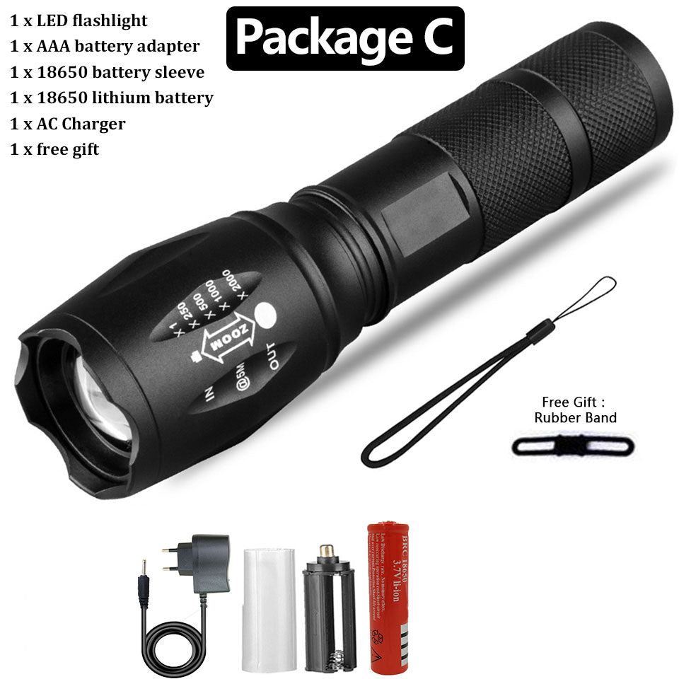 Super Bright LED Flashlight – Rechargeable Waterproof Tactical Torch for Camping & Home