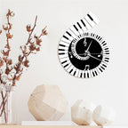 Piano Keyboard Wall Clock – Treble Clef Music Notes Home Decor Clock