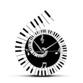Piano Keyboard Wall Clock – Treble Clef Music Notes Home Decor Clock