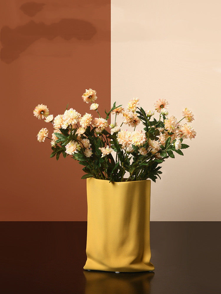 Electroplated Silver Ceramic Vase – Dried Flowers Floral Home Decor