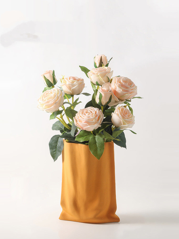 Electroplated Silver Ceramic Vase – Dried Flowers Floral Home Decor