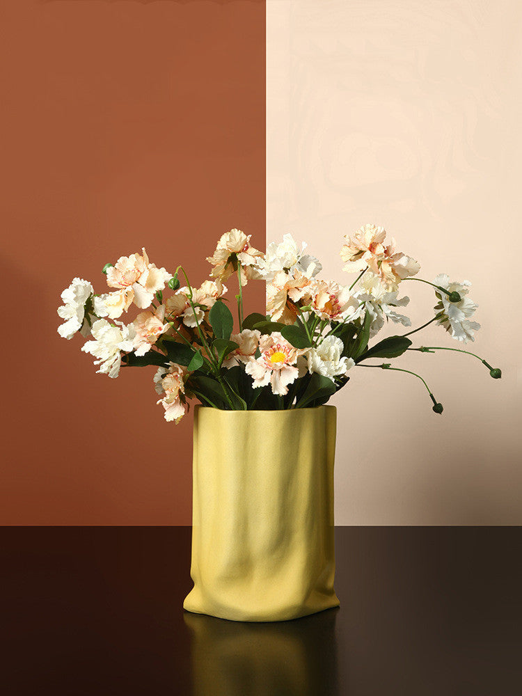 Electroplated Silver Ceramic Vase – Dried Flowers Floral Home Decor