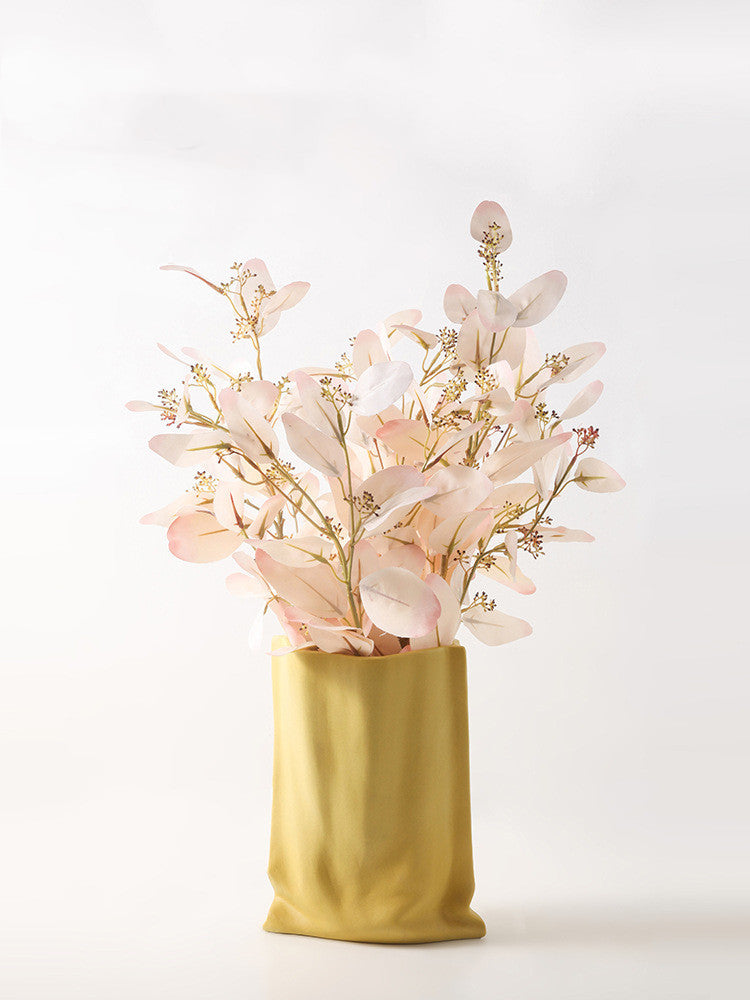 Electroplated Silver Ceramic Vase – Dried Flowers Floral Home Decor