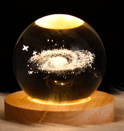 Galaxy Crystal Ball Lamp – LED Projection Night Light for Cozy Ambience