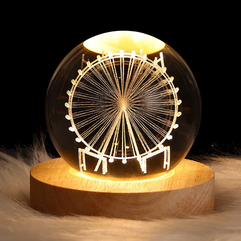 Galaxy Crystal Ball Lamp – LED Projection Night Light for Cozy Ambience