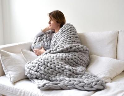 Decorative Handmade Knitted Blanket – Cozy Photography & Home Decor Throw