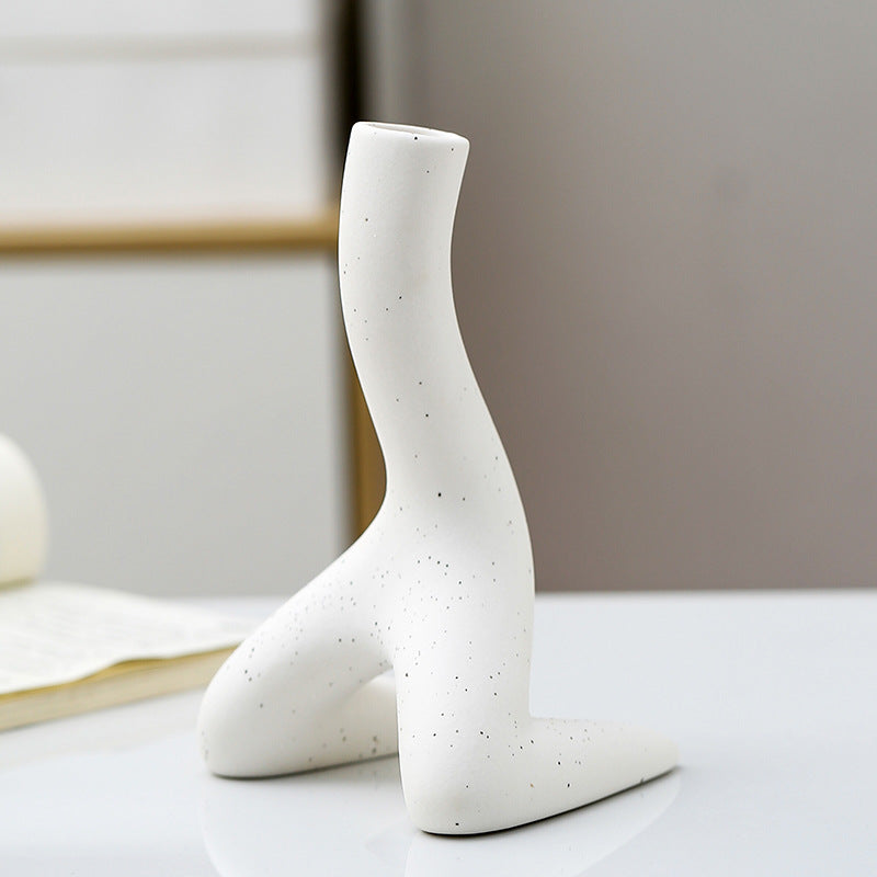 Human Shape Ceramic Vase – Modern Minimalist Flower Holder for Home