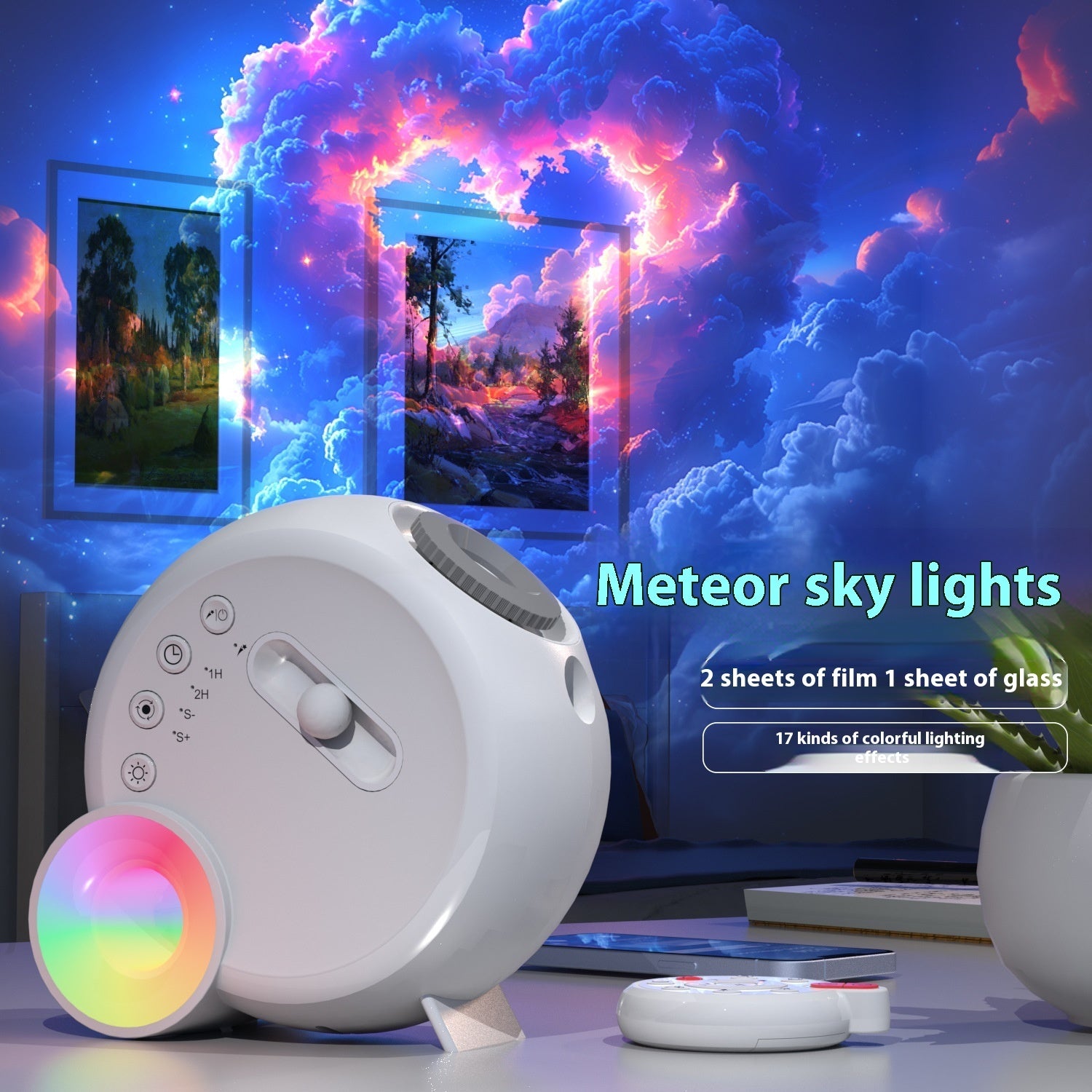 Galaxy Star Projector – LED Bedroom Night Light for Relaxing Atmosphere