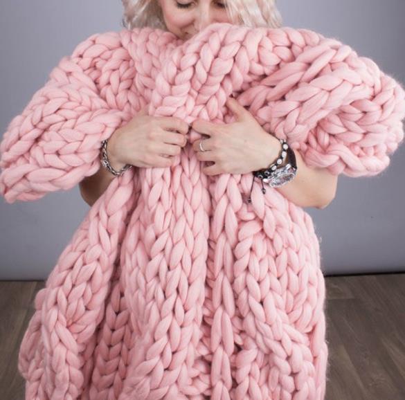 Decorative Handmade Knitted Blanket – Cozy Photography & Home Decor Throw