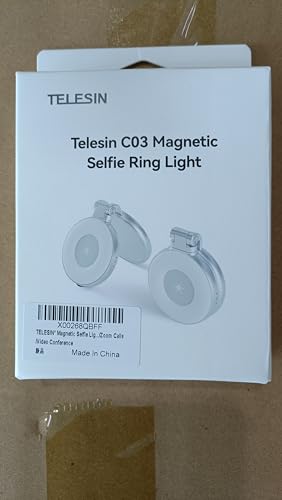 TELESIN C03 Magnetic Phone Beauty Selfie Light Compatible with iPhone Magsafe, CRI97 360° LED Selfie Ring Fill Light with Mirror for Selfies/Photography/TikTok/Zoom Calls/Video Conference(Black)