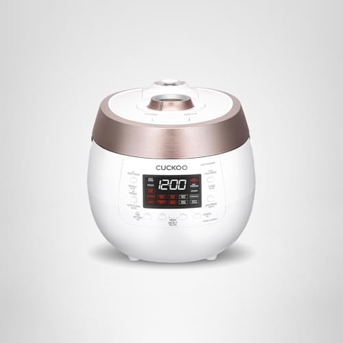 Cuckoo CRP-RT0609FW 6 cup Twin Pressure Plate Rice Cooker & Warmer with High Heat, GABA, Mixed, Scorched, Turbo, Porridge, Baby Food, Steam (Hi/Non Press.) and more, Made in Korea (White)
