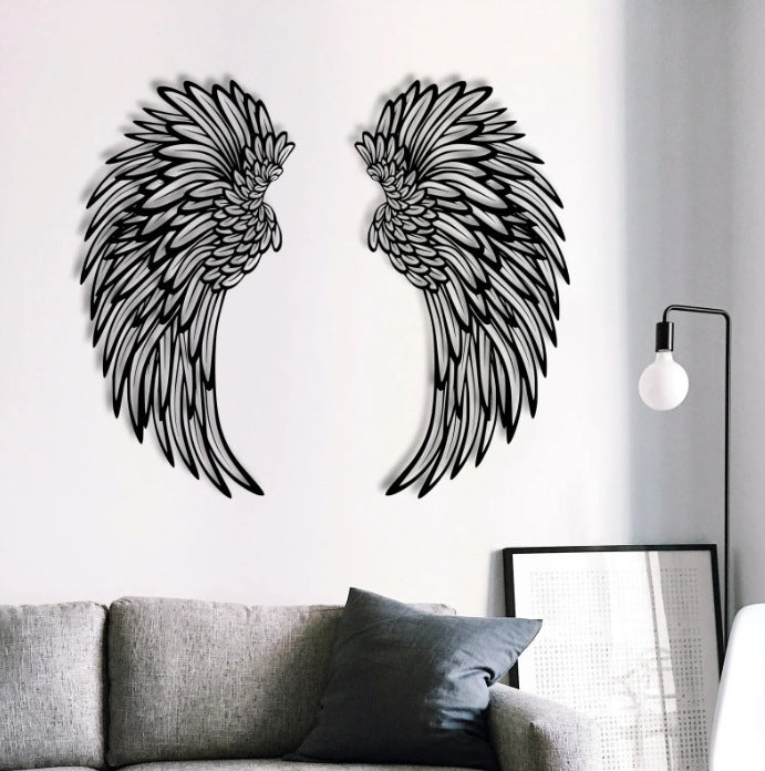 Lighted Angel Wings Wall Art – Metal Decor with LED for Home Ambience
