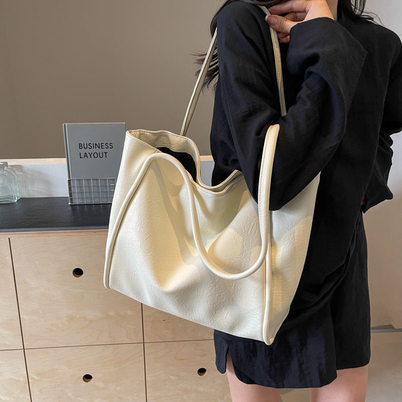 Women’s Soft Leather Tote Bag – Large Capacity Shoulder Bag for Work & Travel