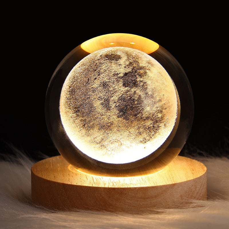 Galaxy Crystal Ball Lamp – LED Projection Night Light for Cozy Ambience