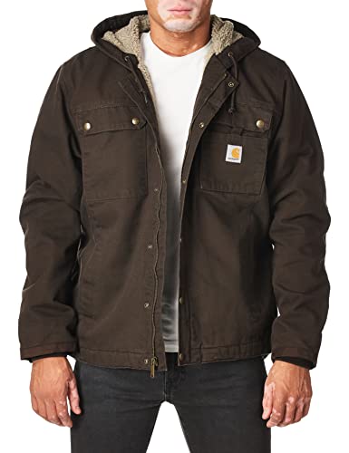 Carhartt Men's Relaxed Fit Washed Duck Sherpa-Lined Utility Jacket