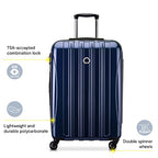 DELSEY PARIS Helium Aero Hardside Expandable Luggage with Spinner Wheels, Blue Cobalt, Checked-Large 28 Inch