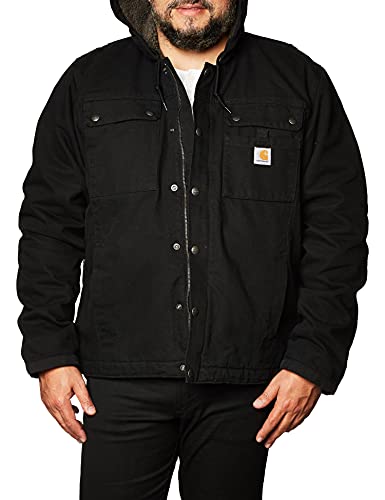 Carhartt Men's Relaxed Fit Washed Duck Sherpa-Lined Utility Jacket