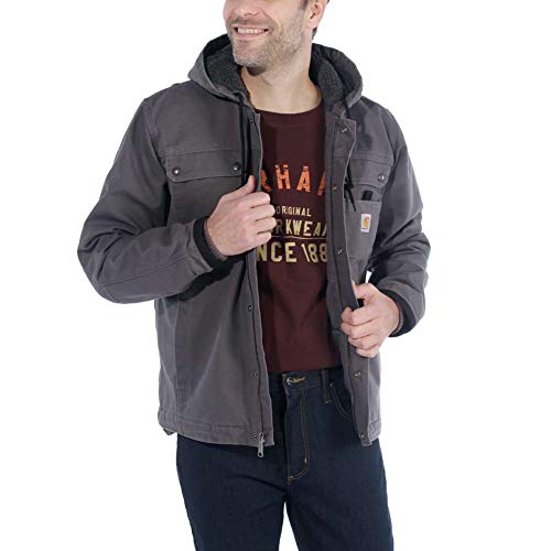Carhartt Men's Relaxed Fit Washed Duck Sherpa-Lined Utility Jacket