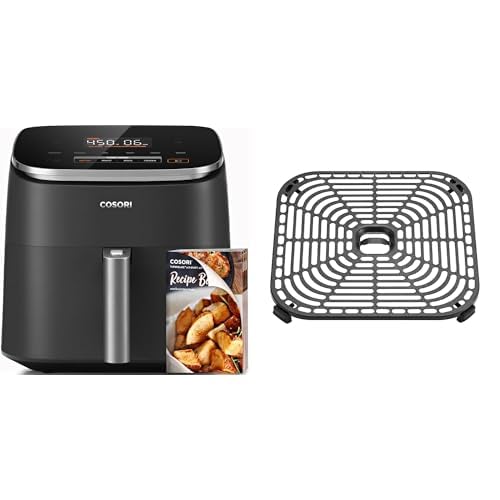 Cosori 9-in-1 TurboBlaze Air Fryer 6 Qt, Premium Ceramic Coating, 90°–450°F, Precise Heating for Even Results, Air Fry, Roast, Bake, Broil, Dry, Frozen, Proof, Reheat, Keep Warm, 120V, Dark Gray