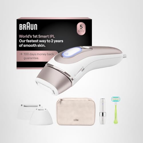 Braun Smart IPL, Vogue’s Best Hair Removal Device, Skin i·Expert Pro 7: at Home Laser Hair Removal, Permanent Visible Hair Reduction, Free App, Venus Razor, 2 Smart Head, Facial Trimmer, IPL7219