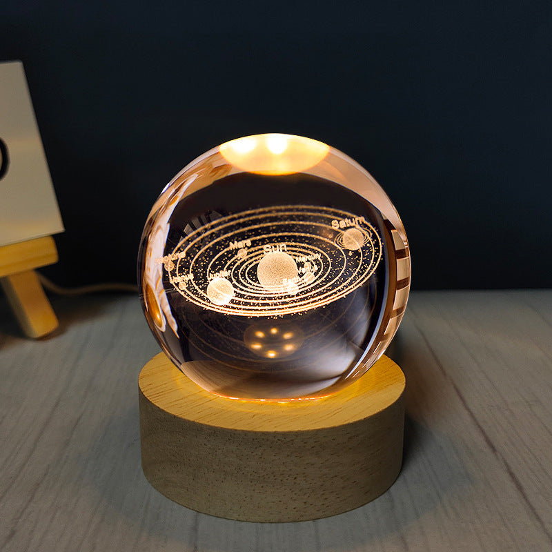 LED Crystal Ball Night Light – USB-Powered Mood Light for Bedroom & Study