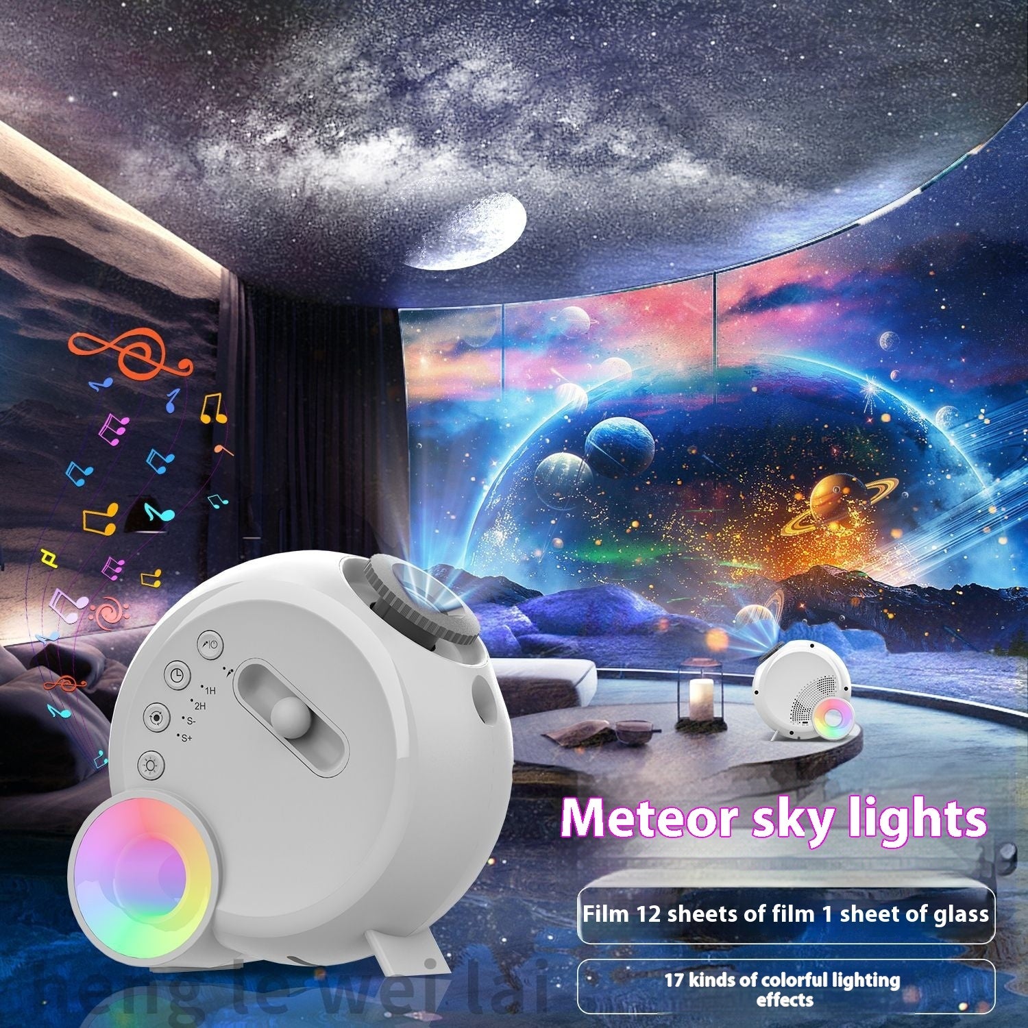 Galaxy Star Projector – LED Bedroom Night Light for Relaxing Atmosphere