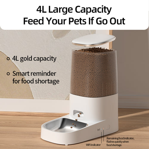 4L Auto Pet Feeder – Large Capacity Food Dispenser for Cats & Small Dogs