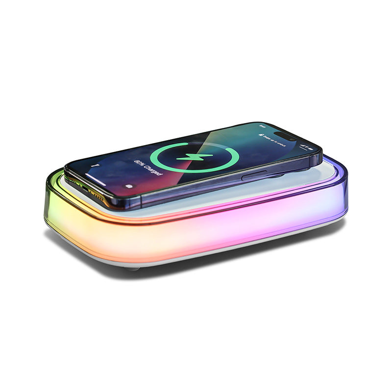 LED Bedside Lamp with Wireless Charger – Small Night Light for Desk Setup