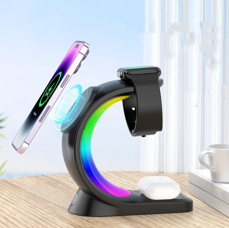 4-in-1 Wireless Charger Stand – Magnetic Fast Charging Dock for iPhone, AirPods & Watch