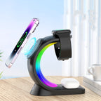 4-in-1 Wireless Charger Stand – Magnetic Fast Charging Dock for iPhone, AirPods & Watch