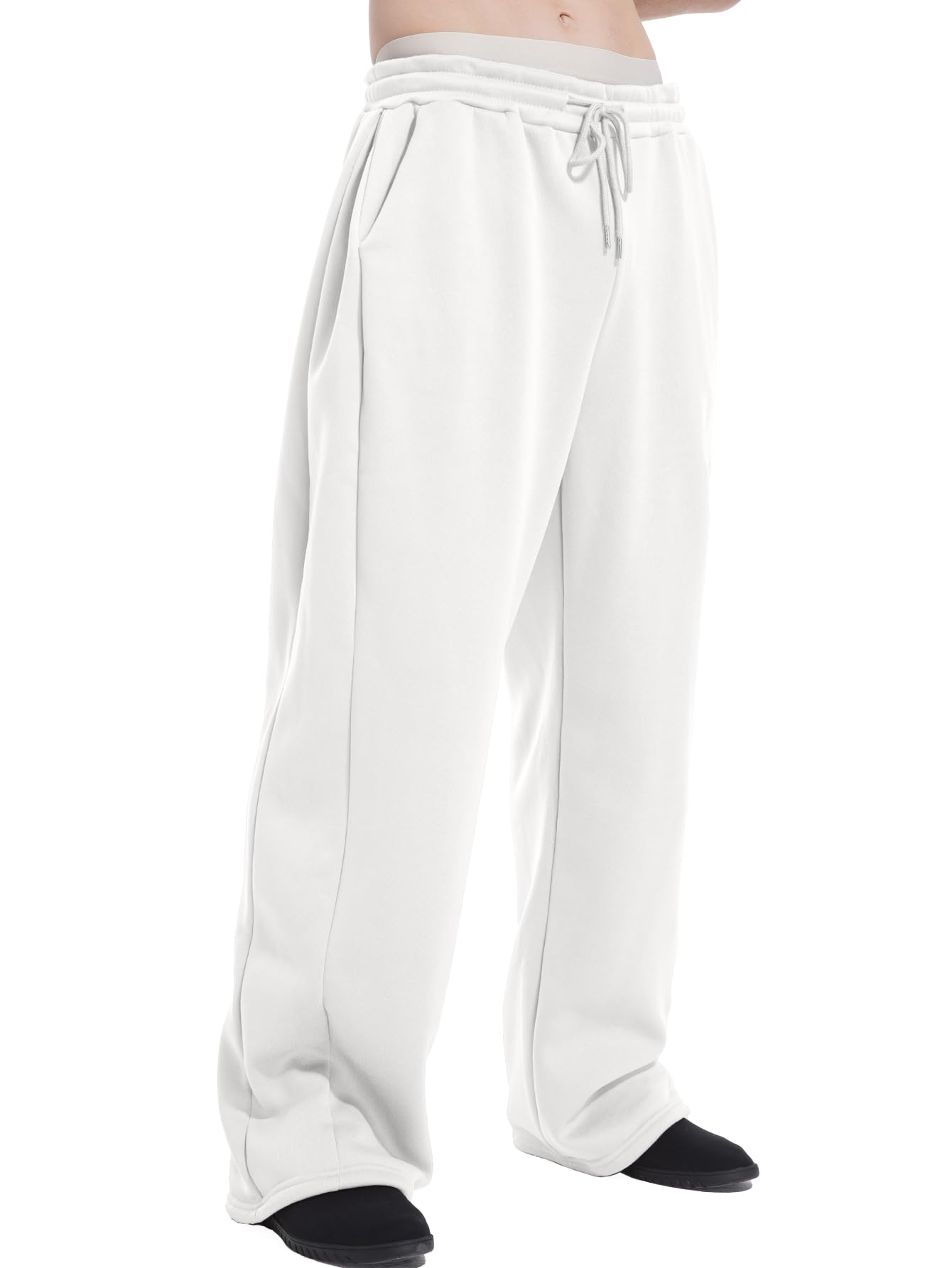 Men's Baggy Sweatpants Wide Leg Lounge Sweat Pants with Pockets