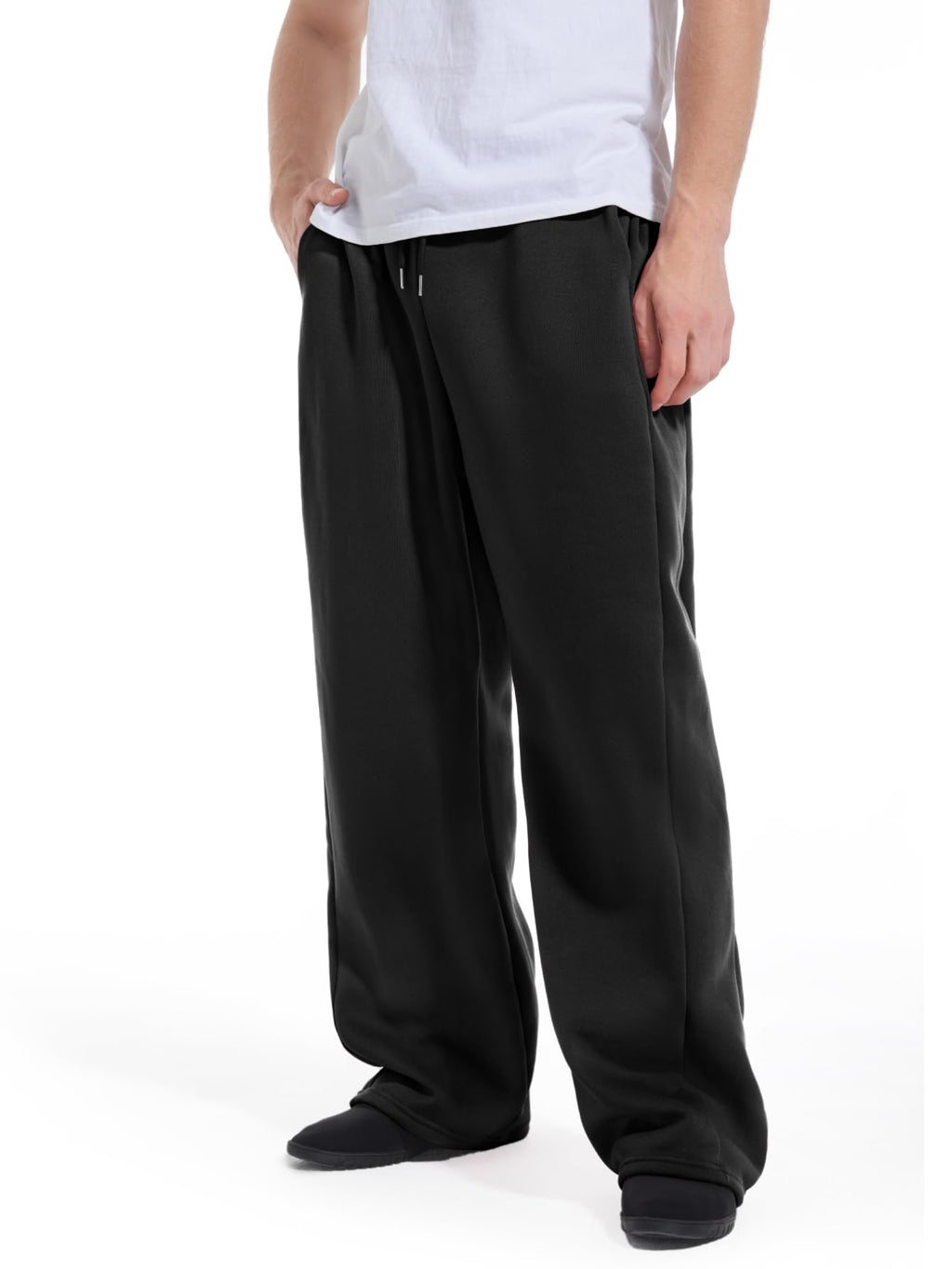 Men's Baggy Sweatpants Wide Leg Lounge Sweat Pants with Pockets