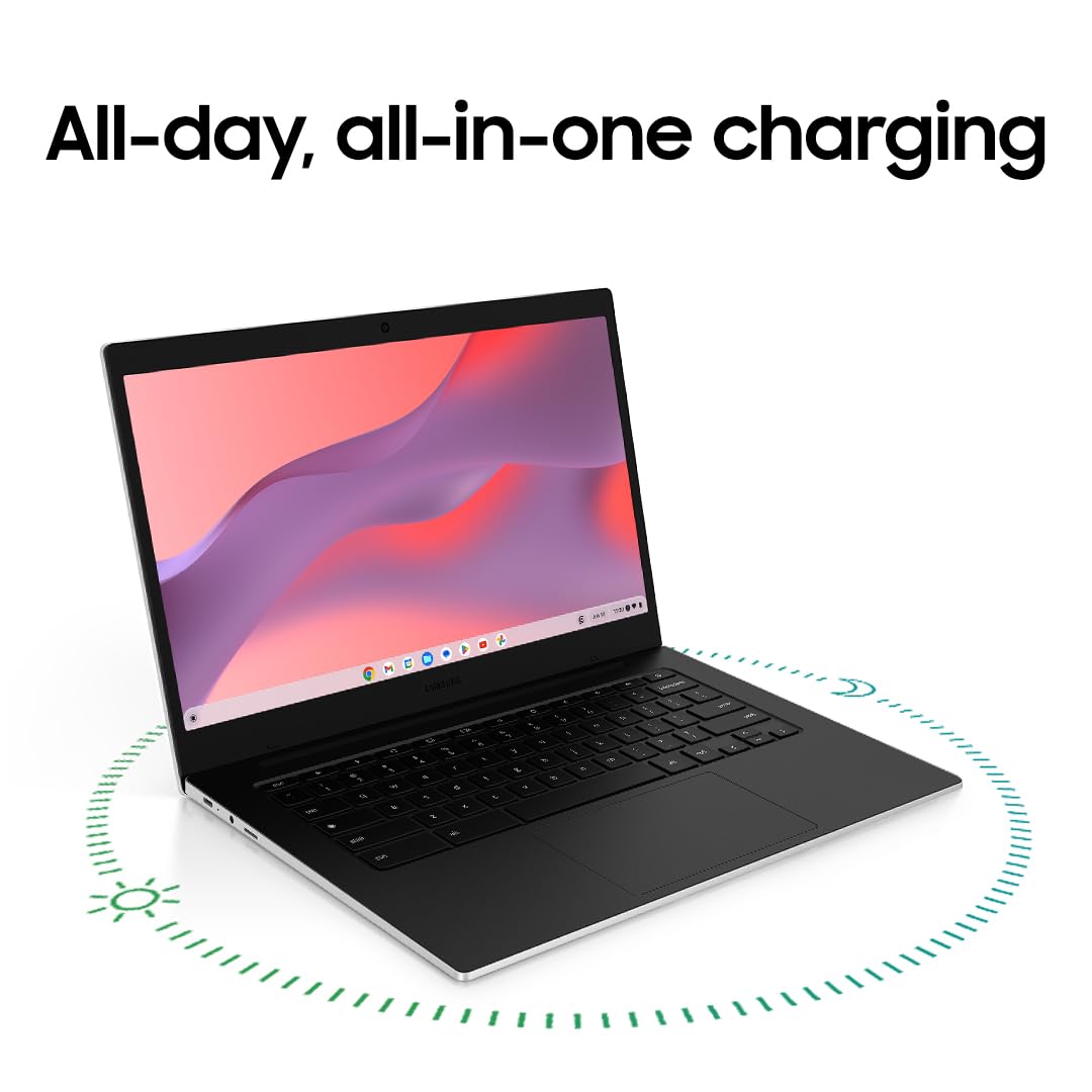 Samsung 14" Galaxy Chromebook Go Laptop PC Computer, Intel Celeron N4500 Processor, 4GB RAM, 64GB Storage, ChromeOS, XE340XDA-KA2US, Student Laptop, Silver