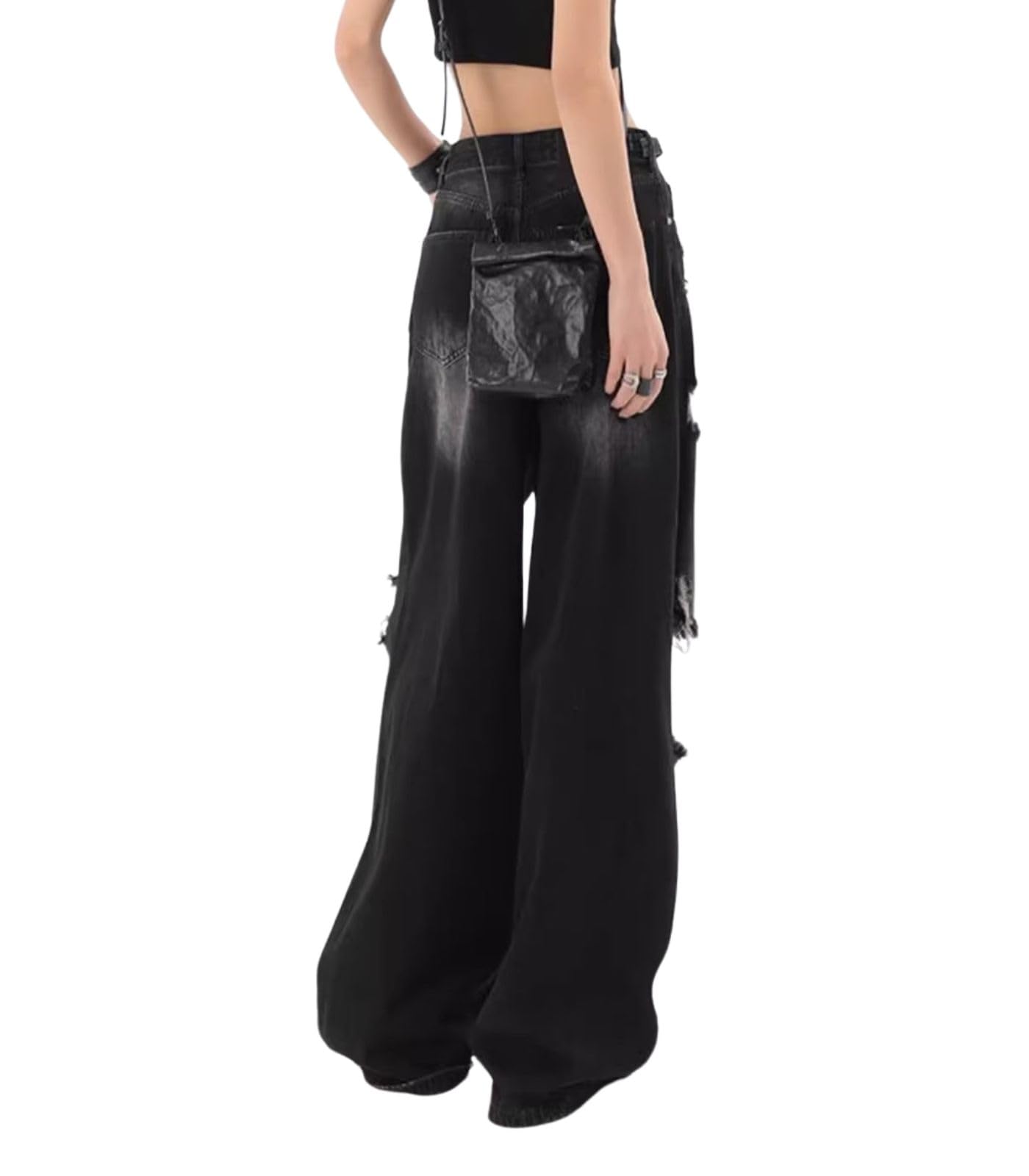 Baggy Jeans for Women Men Ripped Straight Leg Pants High Waisted Distressed Jeans Y2K Grunge Summer Clothes.