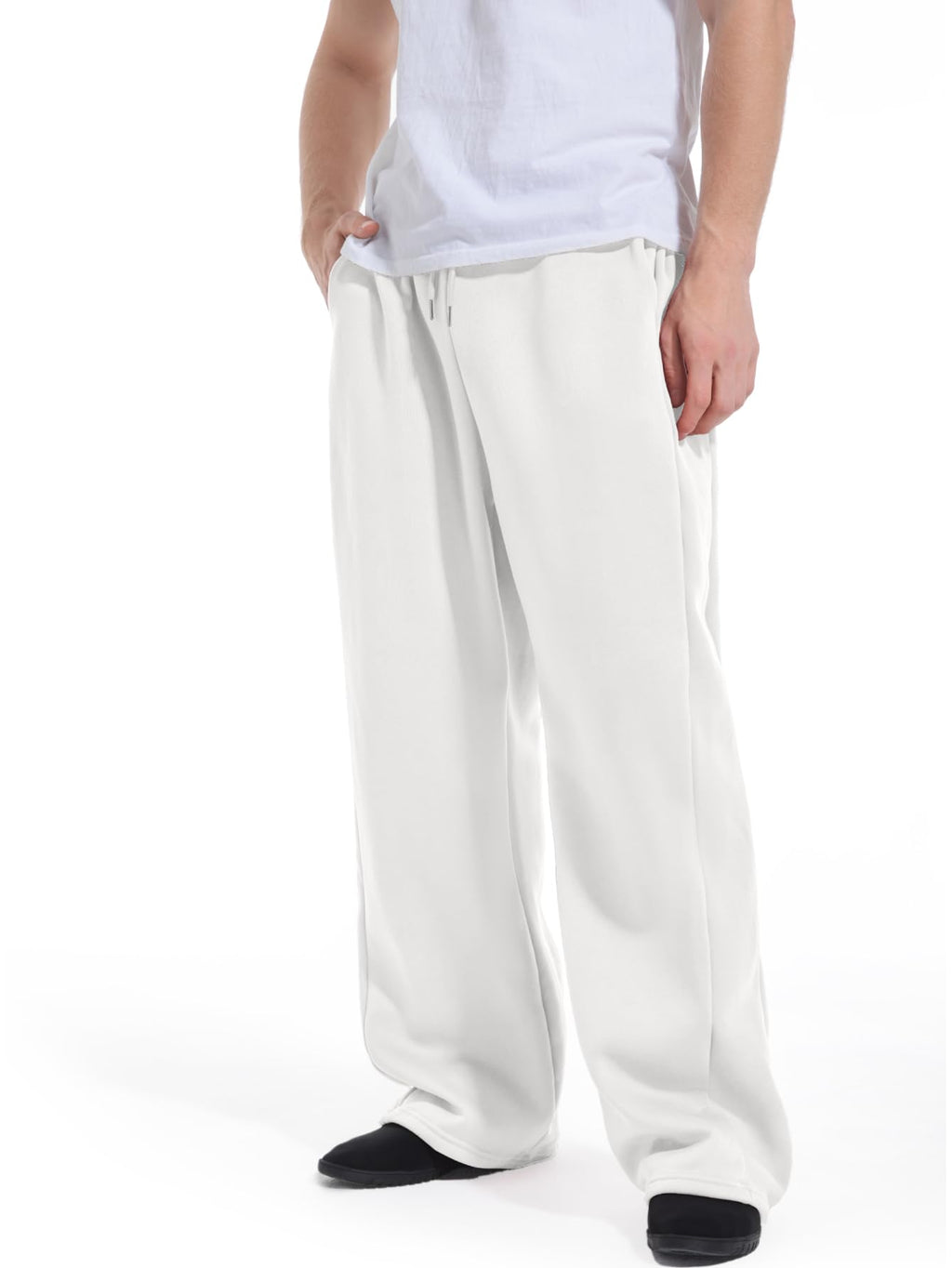 Men's Baggy Sweatpants Wide Leg Lounge Sweat Pants with Pockets