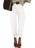 Astylish Womens High Waisted Baggy Jeans Boyfriend Cropped Loose Denim Pants