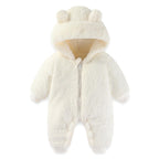 Newborn Baby Bear Outfit Suit Girls Boys Fleece Jumpsuit Romper Hooded Winter Snowsuit Clothes