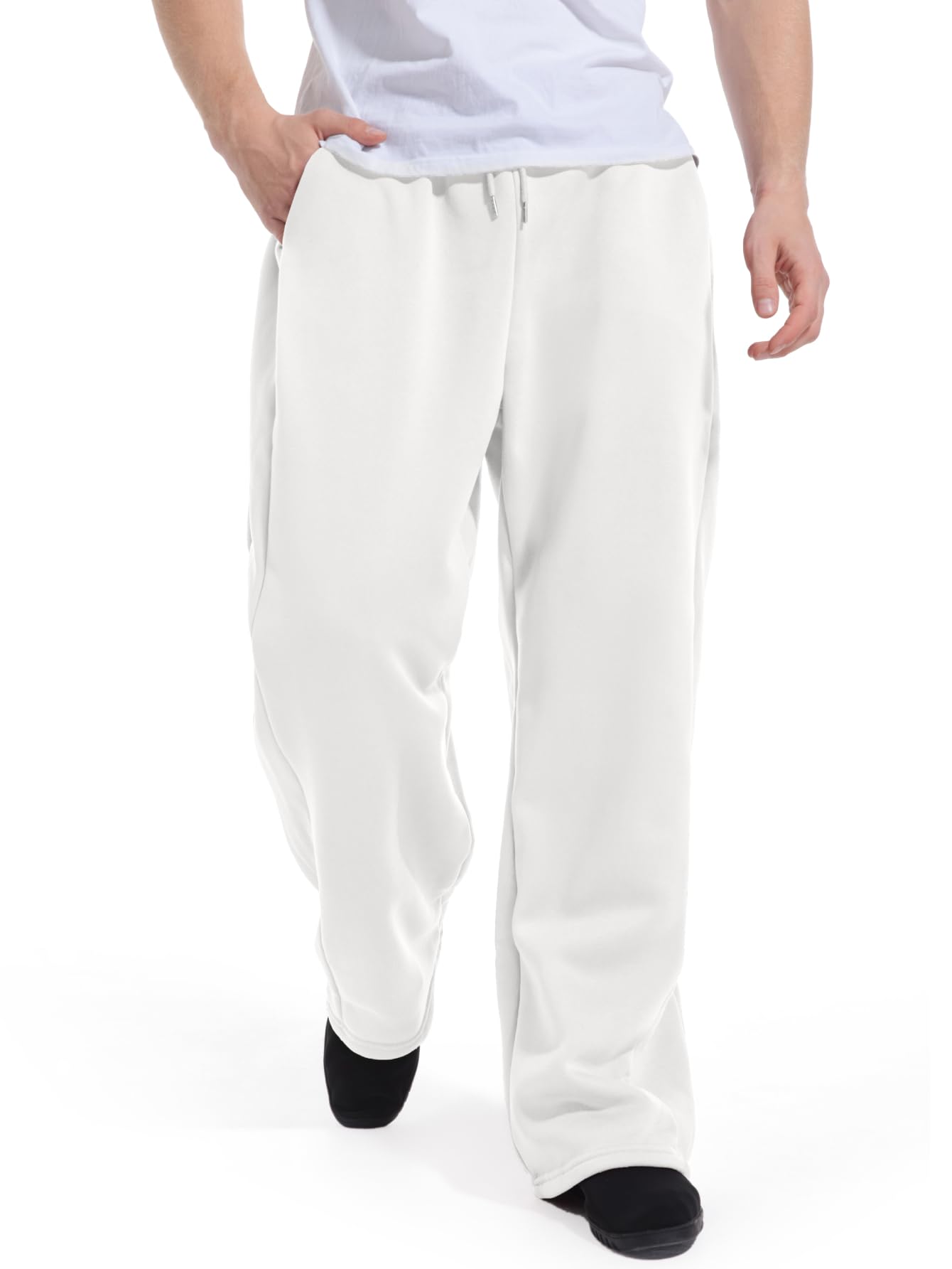 Men's Baggy Sweatpants Wide Leg Lounge Sweat Pants with Pockets